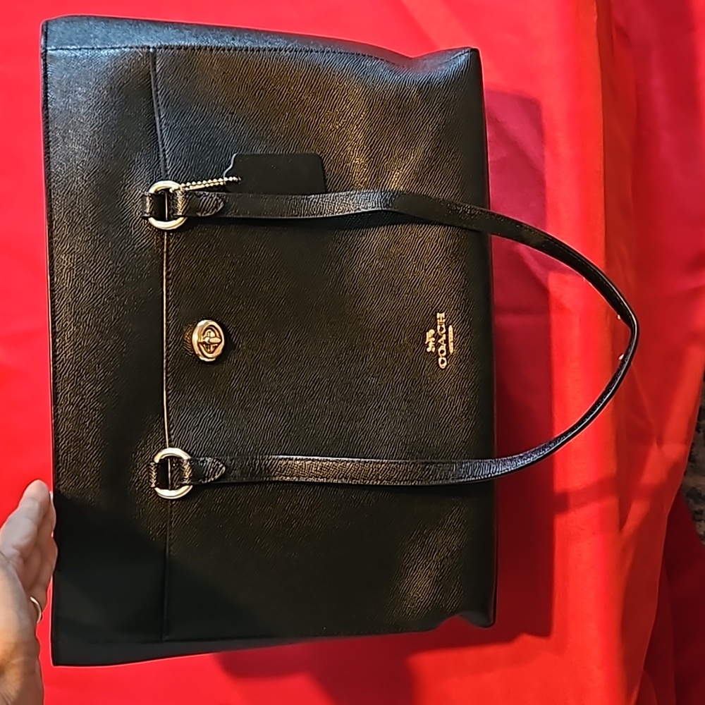 Large black coach purse